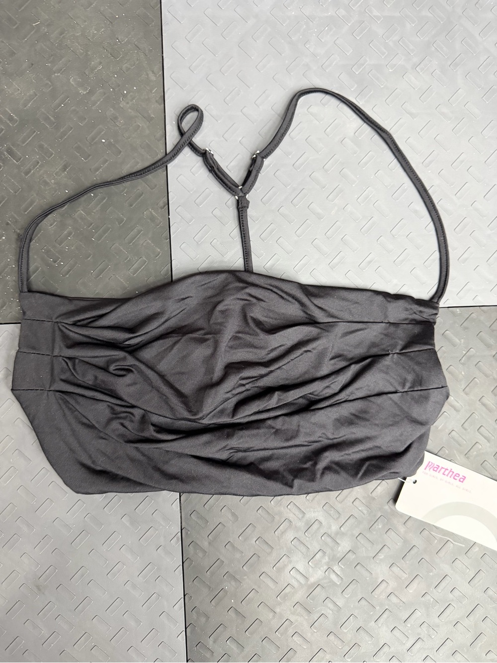 Black Bandeau Top with Straps & Skirt